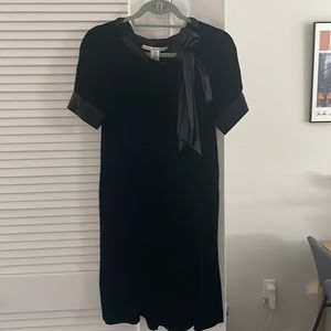 Diane Von Furstenberg DVF vintage black velvet winter babydoll dress